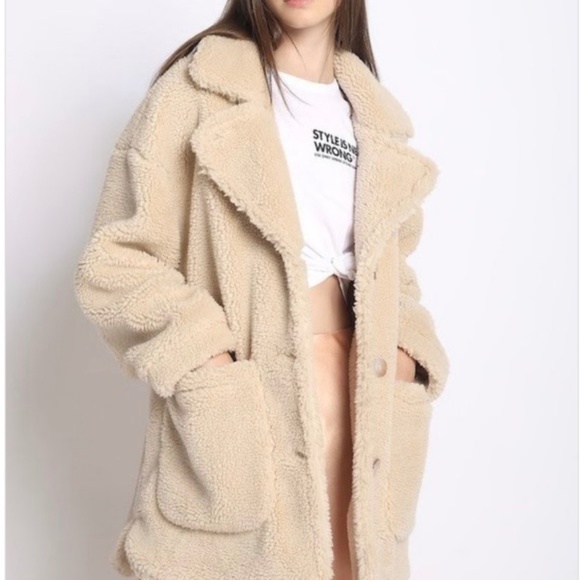 Sswing Lifestyle Jackets & Blazers - （CLEARANCE）OVERSIZED TEDDY COAT
